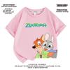 Детская футболка Zootopia с мультяшным принтом - Короткий рукав, 100% хлопок, Стильный летний топ для мальчиков и девочек