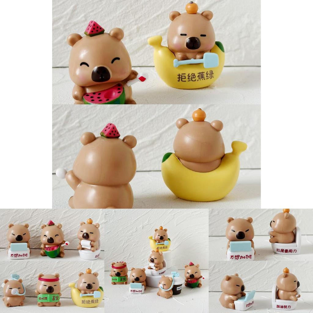 Capybara Stress Toy Pvc Material With Portable Desktop Ornament For Relaxation And Gift