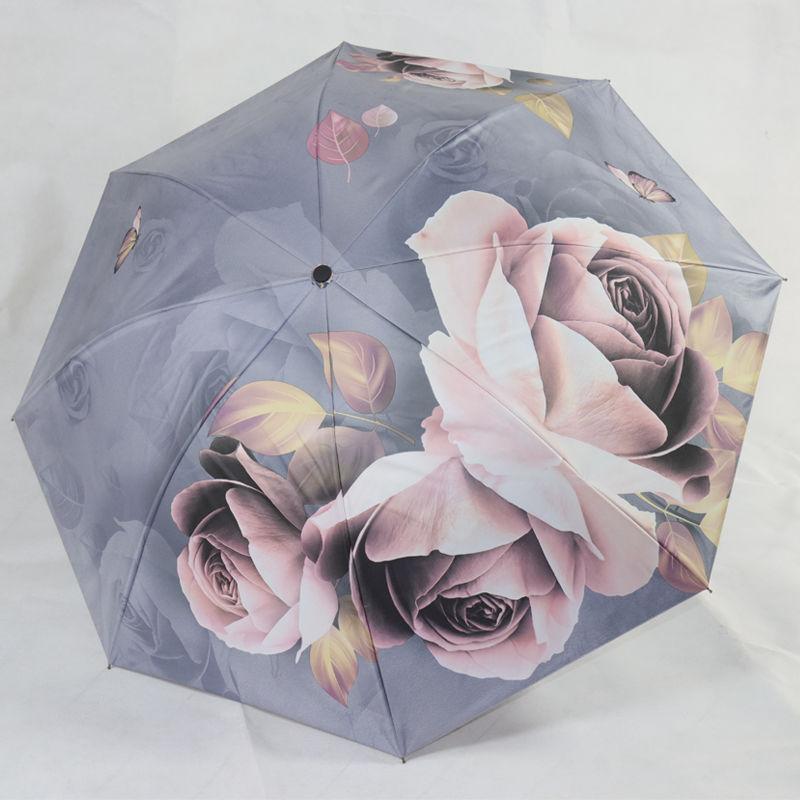 Утолщенный виниловый зонт, складной двусторонний зонт с принтом «солнечный дождь», зонтик двойного назначения, усиленный ветрозащитный зонт