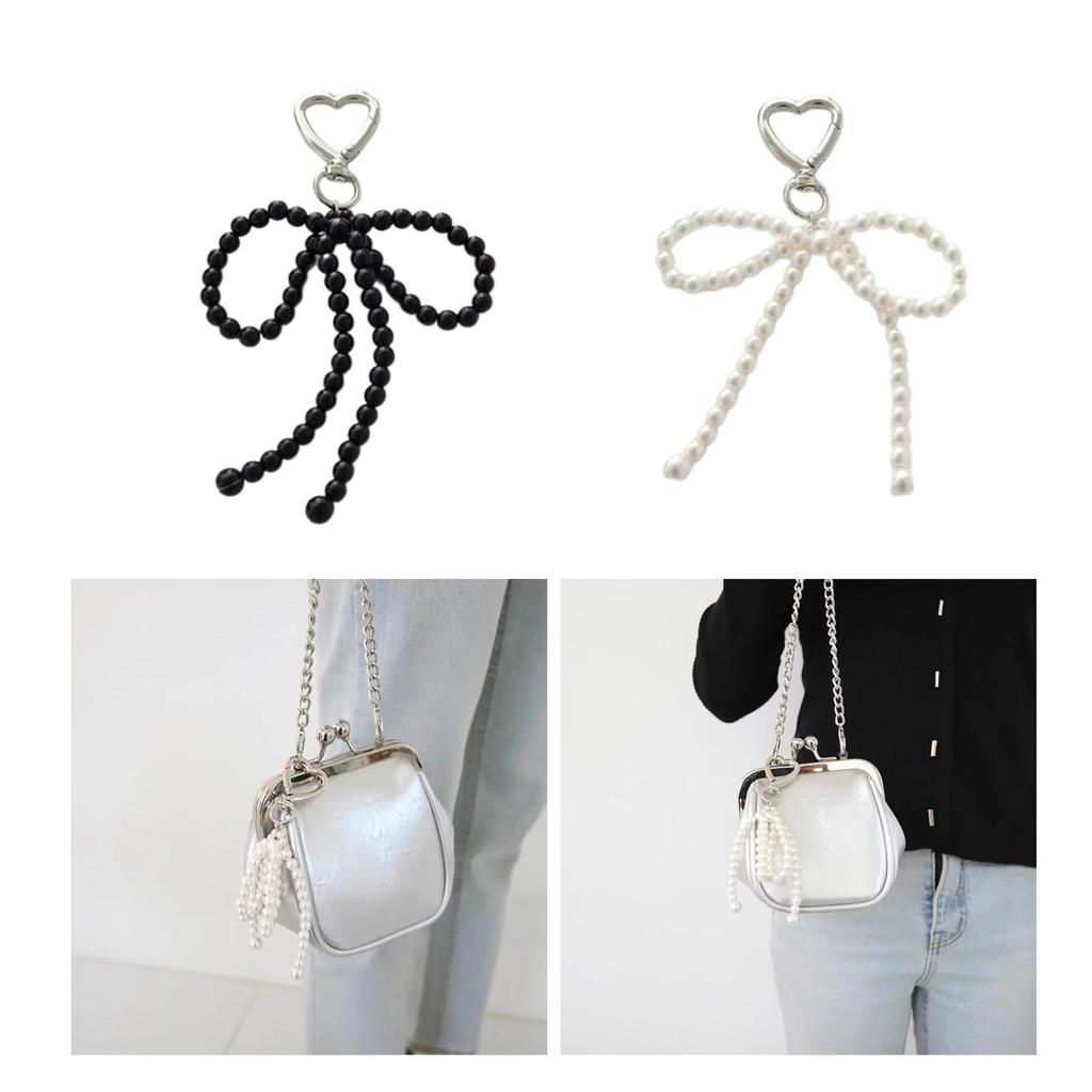 Butterfly Knot Phone Lanyard Beaded Phone Charm Wrist Strap Anti-Lost Chain Cellphone String Straps Bowknot Ornament