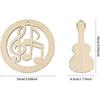 32 Pack Wood Music Note & Guitar Cutouts Music Themed Hanging Ornaments Unfinished Music Decoration Craft Gift Tags for Home Party Decoration Craft
