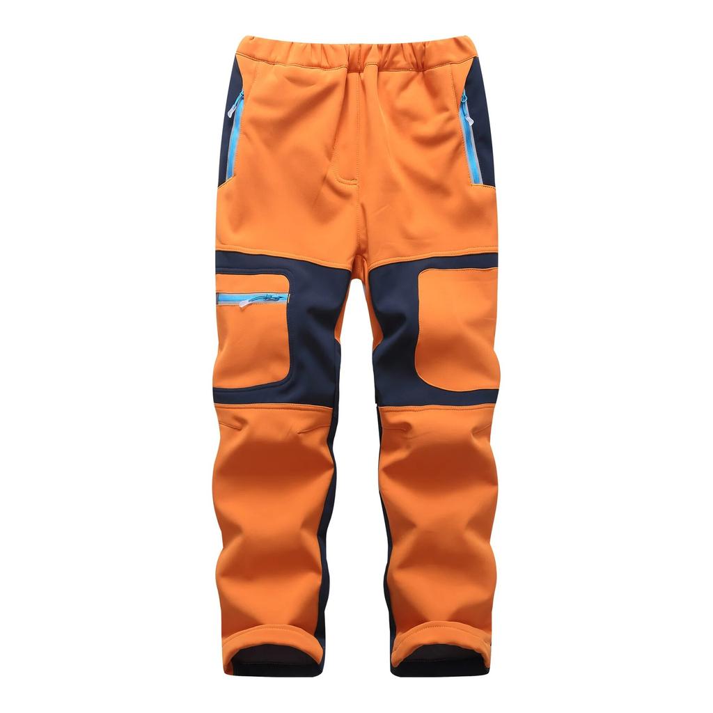 Fashion Waterproof Boy Girl Kids Pants Warm Trousers Sporty Climbing Leggings Children Patchwork Soft Shell Outfits Autumn