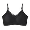 Camellia fragrance thin shoulder strap underwear women's lace seamless small chest gathering cool liquid foundation invisible bra cover