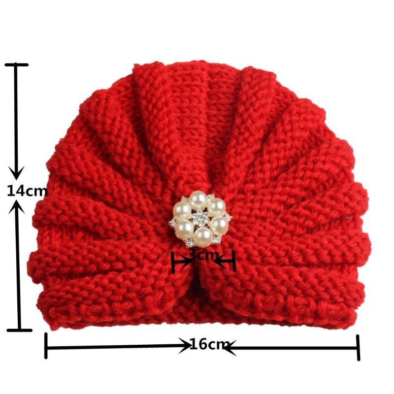 New children's products winter, solid color with diamond baby wool hat, baby knitted thermal hat