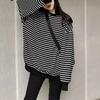 Classic Simple Striped Long Sleeve Streetwear Female Sweatshirt Autumn Winter Fleece Casual Pullovers Women's Clothing