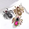Унисекс, винтажная преувеличенная брошь в форме паука, брошь из искусственного кристалла, значок в форме животного, модные аксессуары