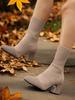 Autumn Stretch Fabric Women Ankle Boots Plus Size 43 Spring Pointed Toe High Heels Fashion Female Knitted Socks Boot Botas Mujer