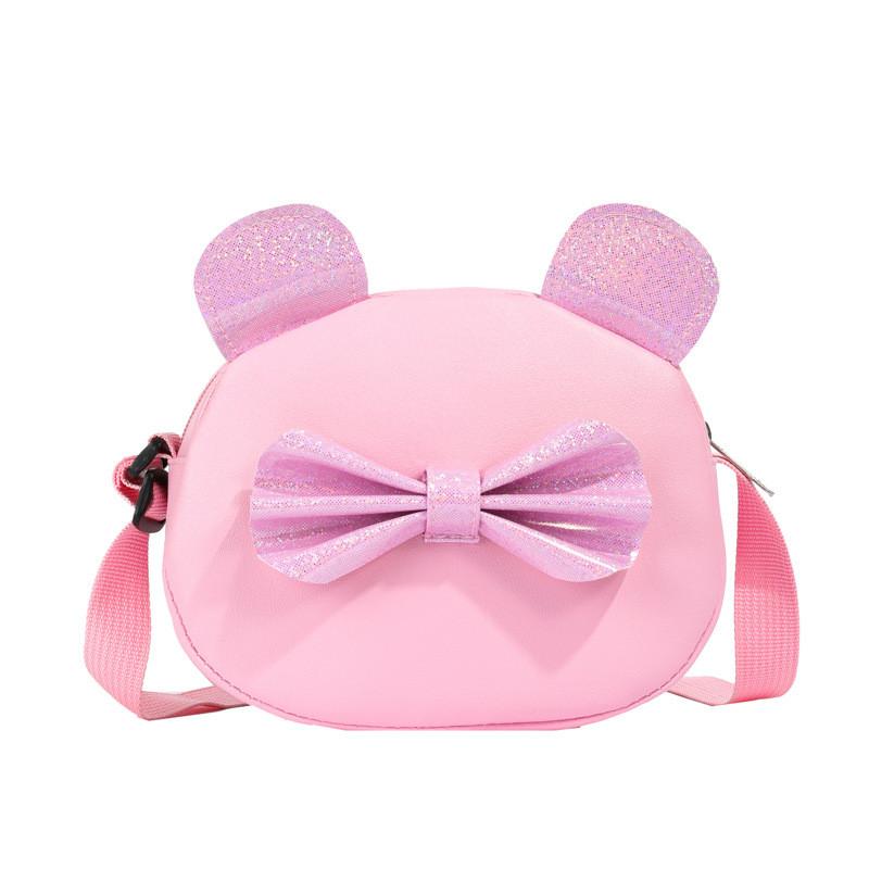 Single Shoulder Childrens Bag Shining Bow Designble For Girls Daily Purse Casual