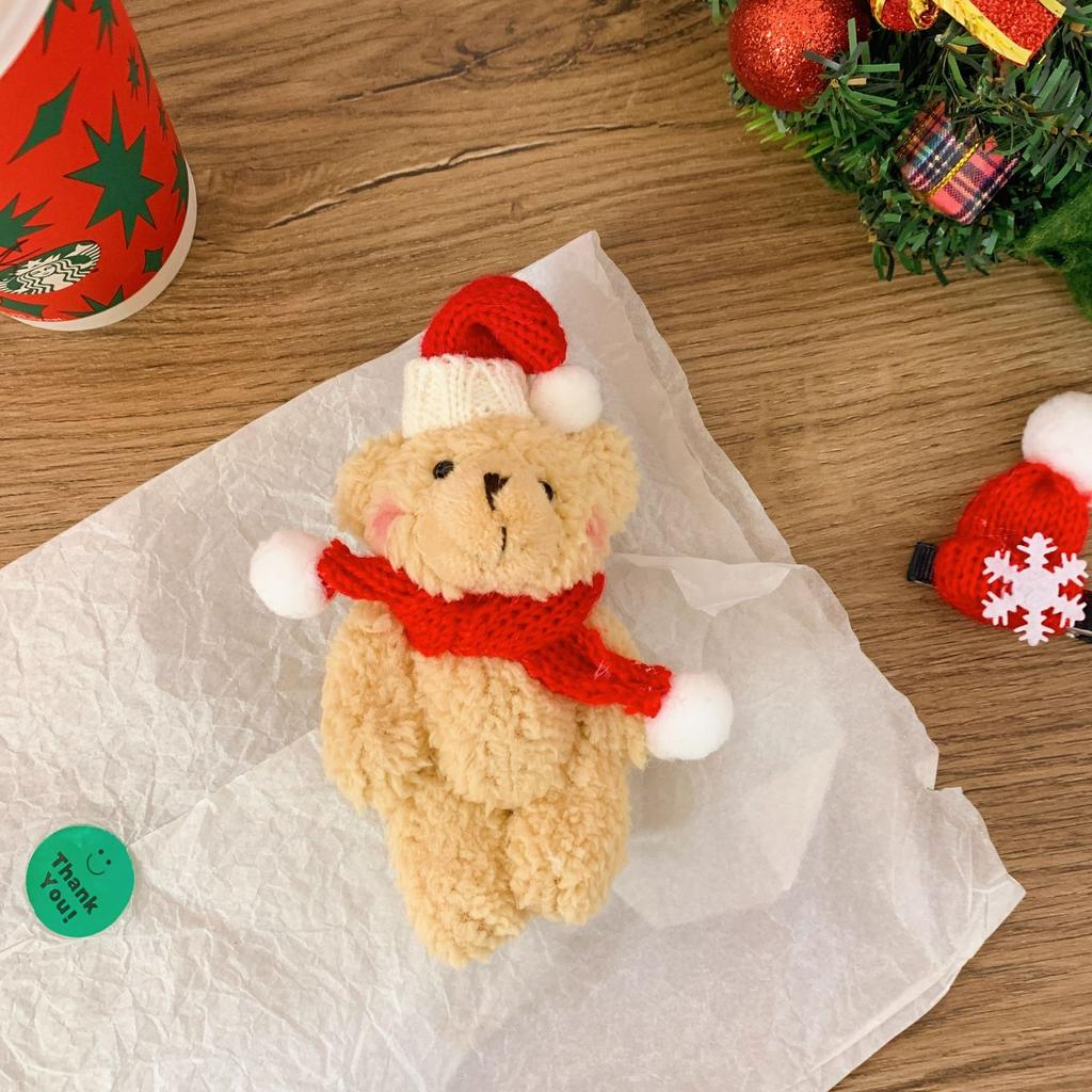 Blucome Lovely Plush Baby Bear Brooch for Women Men Scarf Coat New Year Christmas Gift