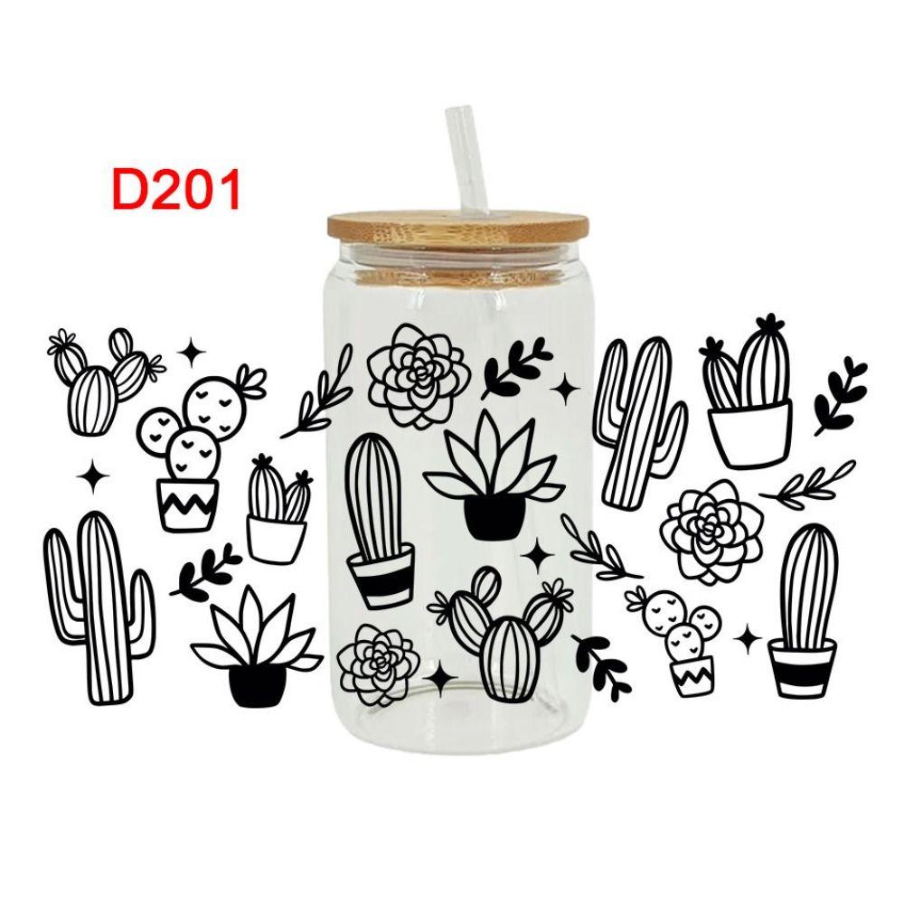Водонепроницаемые наклейки Переводные картинки DIY Декор для бутылок с водой Прозрачные переводные наклейки Питьевая вода Чашка