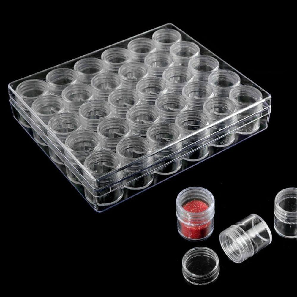 Round Shape Bead Storage Box Clear Beads Organizer New Transparent Bottles Bead Storage