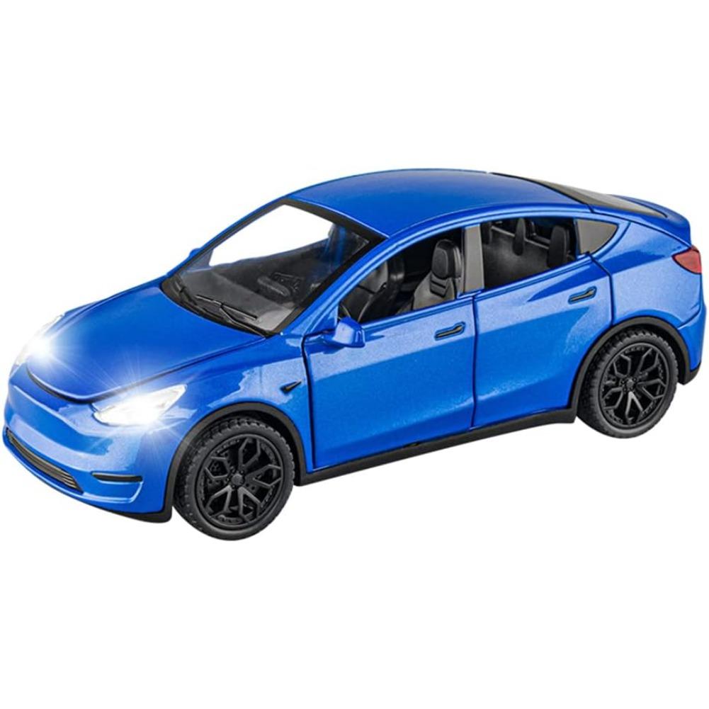 Масштаб 1/32 Tesla Model Y, модель автомобиля из сплава, литая под давлением игрушечный транспорт, легкосплавный автомобиль с откидным механизмом, подсветкой и музыкой, мини-автомобили, игрушки для детей, подарок