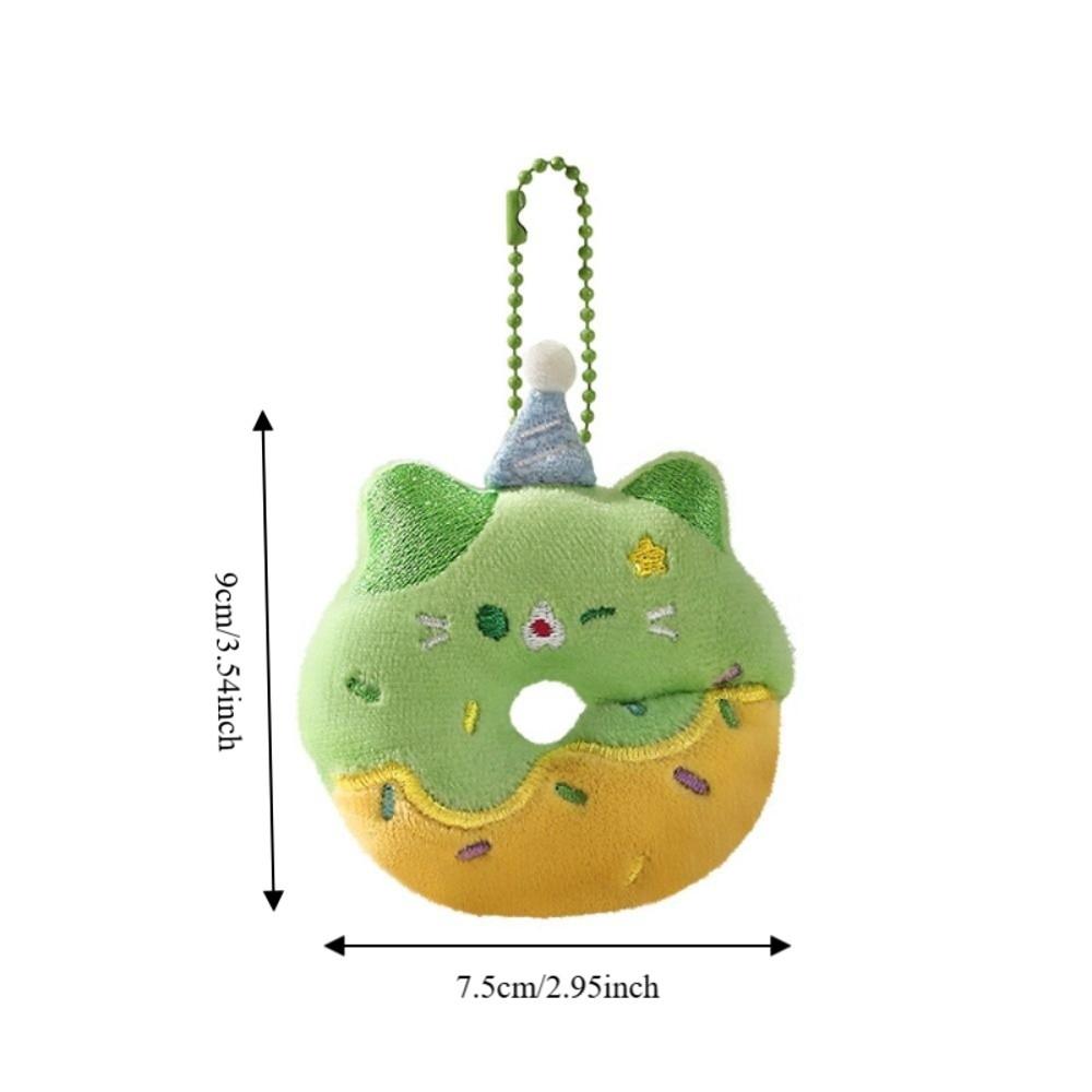 Little Cat Donut Cat Plush Keychain Soft Plush Decorative Charm Plush Doll Keychain  Bestie Gift