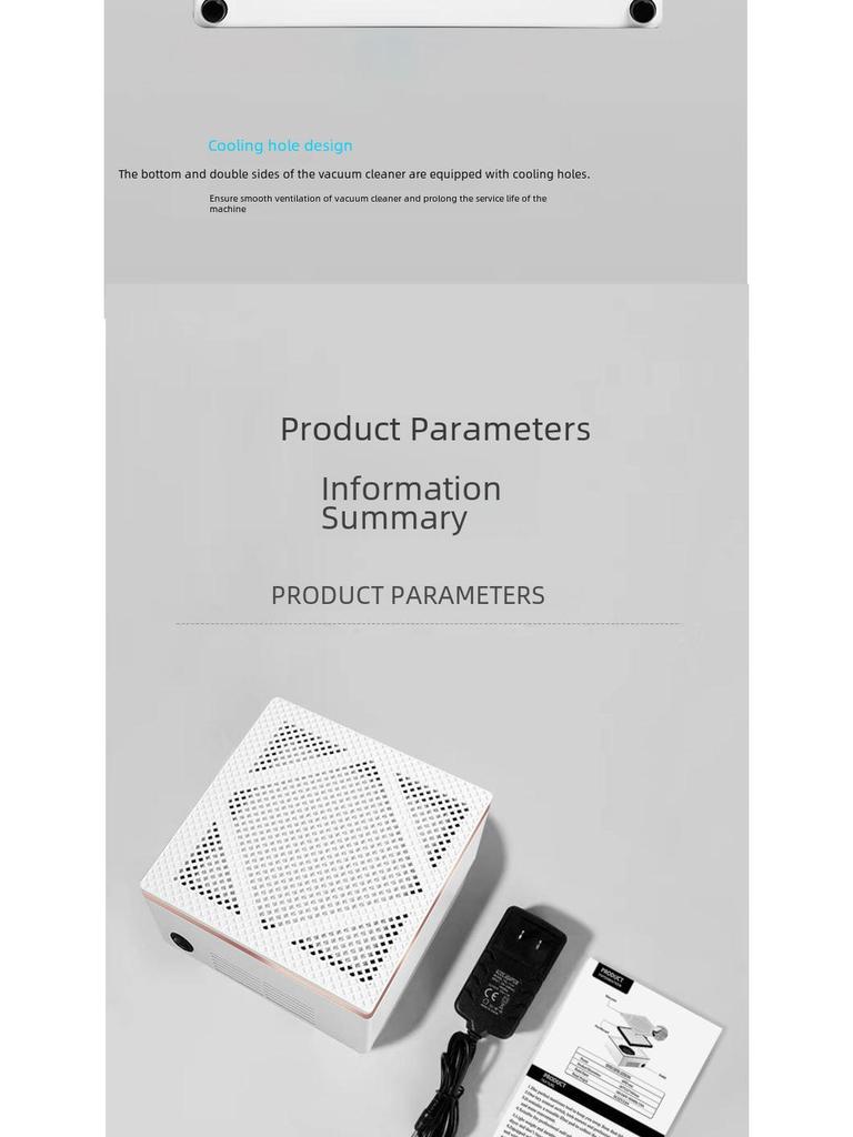 Портативный бесшумный пылесос для ногтей в японском стиле высокой мощности с настольным фильтром