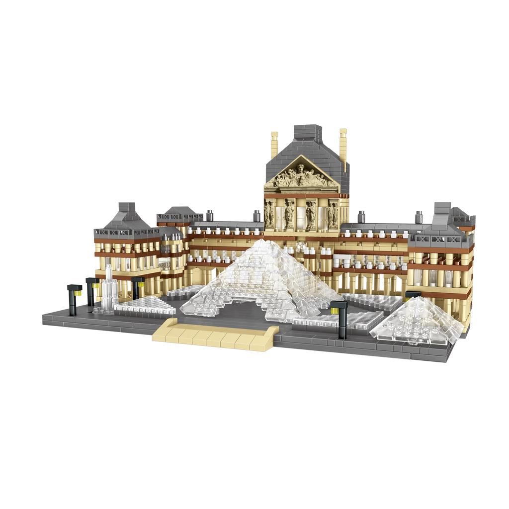 Non-Toxic 3377Pcs Louvre Model Building Blocks World Famous Attractions Architectural Model Street View Bricks Diy Toys Gifts For Kids