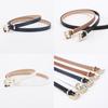 Korean Style Elegant Leather Belt For Dress And Jeans With Metallic Pin Buckle And Crocpattern Finish
