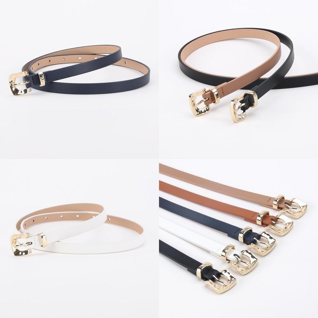 Korean Style Elegant Leather Belt For Dress And Jeans With Metallic Pin Buckle And Crocpattern Finish