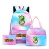 3Pcs/set Dragon Ball Colorful Backpack with Lunch Bag for Women Student Teenagers Rucksack Casual School Bags Sets