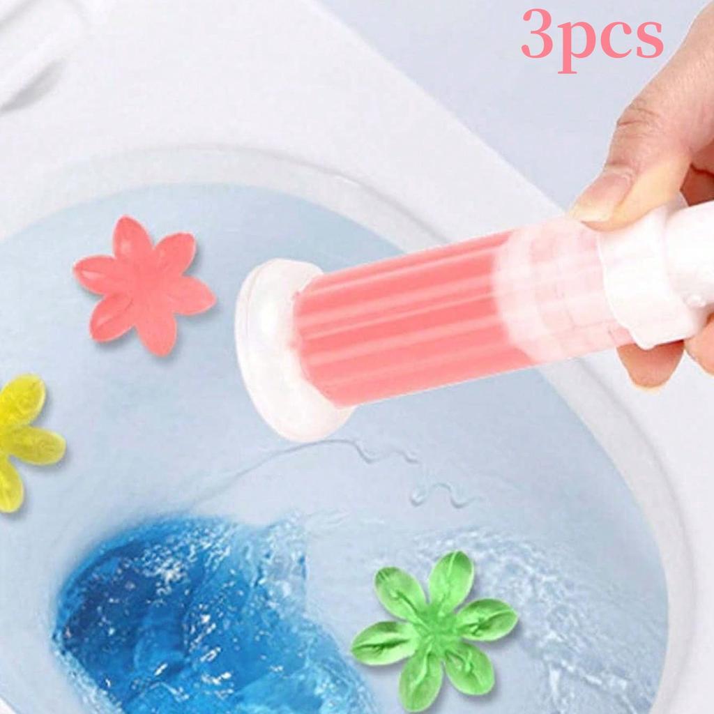 3Pcs Toilet Cleaner Gel Fresh Flower Aromatic Drain Toilet Cleaning Detergent Air Freshener Remove Odors Home Bathroom Tools