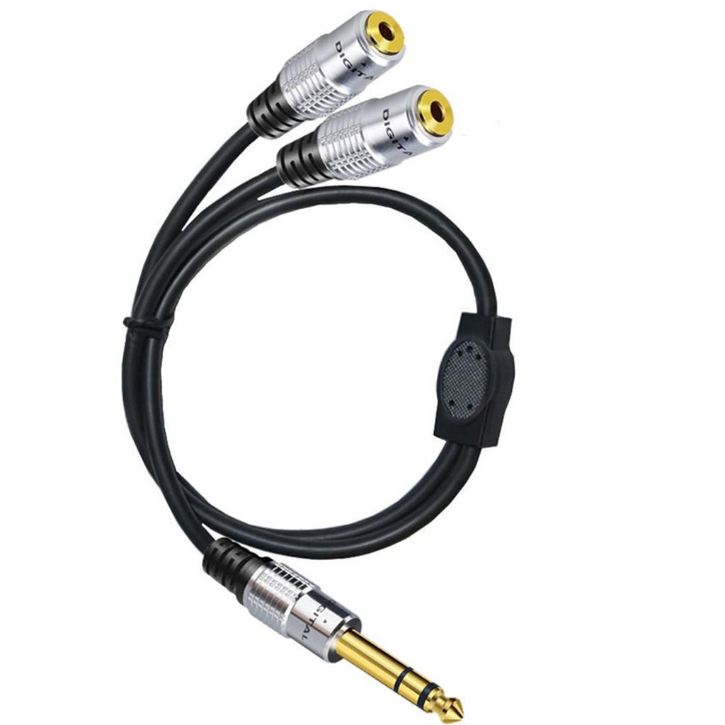 Dual- 3.5mm 1/8" TRS Stereo Female To 1/4 Inch 6.35mm Male Mono Male Y Splitter Cable 5ft/1.5m