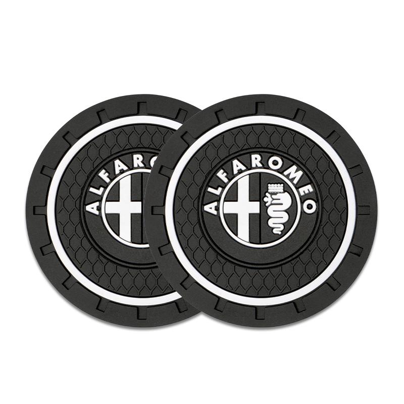 UZTG9 Car Cup Holder Coaster Non Slip Pad Mat Interior Decor Accessorie For Alfa Romeo Giulia Stelvio Giulietta 156 159 147 Mito