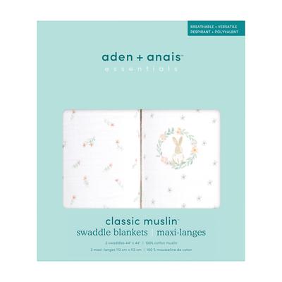 Aden anais essentials и anai японские настоящие пеленки с зайчиками ESWC20029 112 x 112 см муслиновый хлопковый комплект для пеленок для новорожденных марля для младенцев