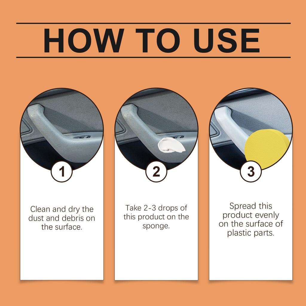 Car Black Plastic Polishing, Car Detailing And Maintenance Black Gloss Plastic Refurbishment And Agent 100ml