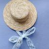 Handwoven Baby Girl Sun hat Lace Up Sunscreen Cap New Straw Hat  Outdoor