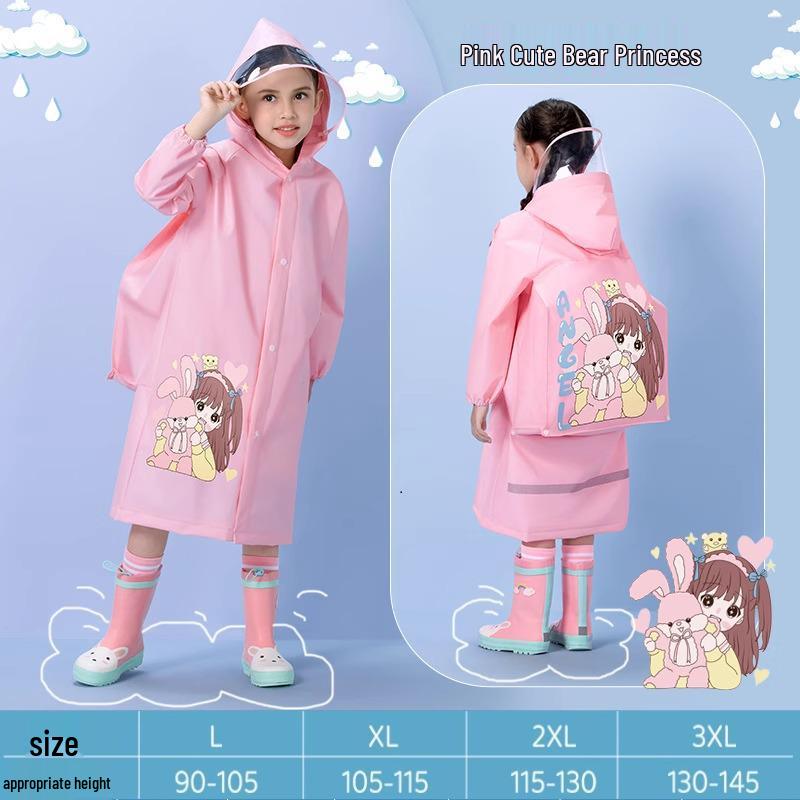 Большой детский дождевик для девочек и мальчиков, возраст 8 лет, цельное пончо с местом для рюкзака, для школы, дождестойкий.