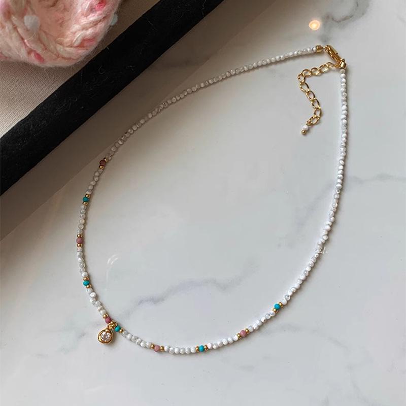 Korean temperament love butterfly pearl fringed necklace fashion collarbone chain versatile item decoration