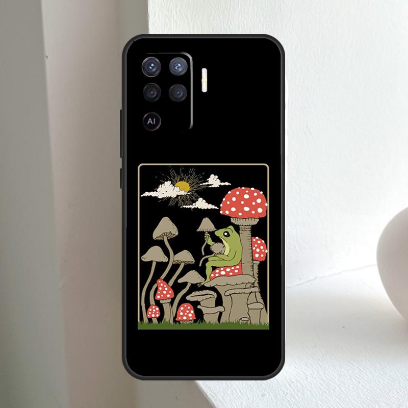 Коттеджкор Эстетика Лягушка Гриб Для OPPO A6 A5 Pro A15 A17 A77 A16 A76 A96 A18 A38 A58 A78 A98 A54 A74 A94 A40 A60 A80 Чехол