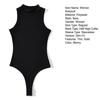 Women Sexy Bodysuit Sleeveless Half Turtleneck Bodysuit Summer Slim Fit One-Piece Vest Solid Color Bottoming Shirt Romper