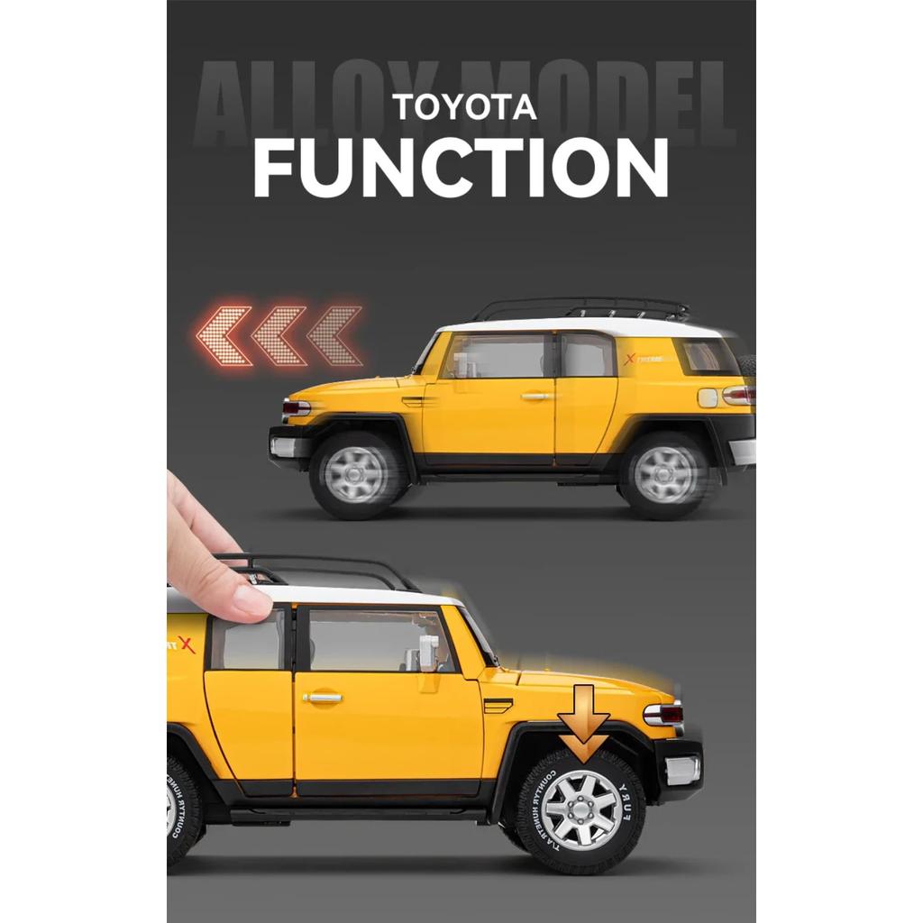 1/24 Toyota FJ Cruiser Внедорожник Сплав Модель автомобиля Литые Металлические Внедорожники Модель автомобиля Симуляция Звук Свет Детские Игрушки Подарок