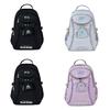 Cute Minimalist Nylon School Backpack With Letter Print For Teens And College Students