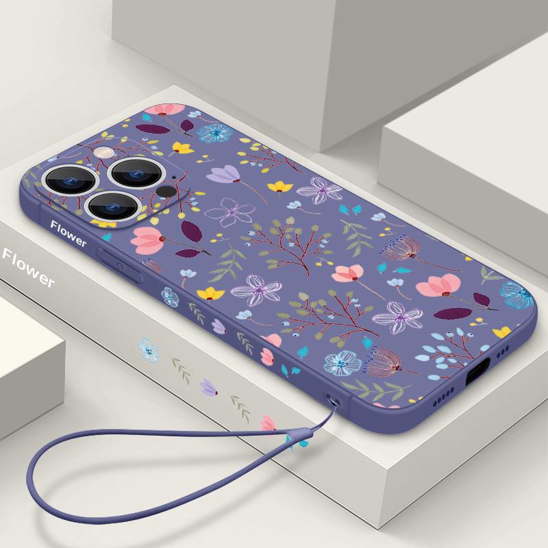 Роскошный чехол-шнурок с маленькими цветочными бутонами для iPhone 15 Pro Max Coque iPhone 11 12 13 14 Pro Max 16 SE 2 2022 Мягкий силиконовый чехол