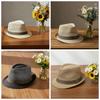 Short Brim Woven Straw Hat Breathable Vacation Beach Cap Sun Cap Men Panama Hat  Summer