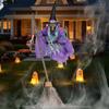 6 Foot Flying Witch Decoration Halloween Props with Terrifying Sounds and Lights Garden Lawn Halloween Decoration Outdoors
