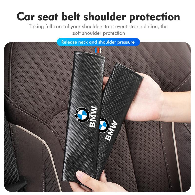 Car Seat Belt Carbon Fibre Shoulder Protection Pad Accessories For BMW Performance X1 M3 M6 F01 F02 E34 E36 E60 F10 F20 X6 XZ0