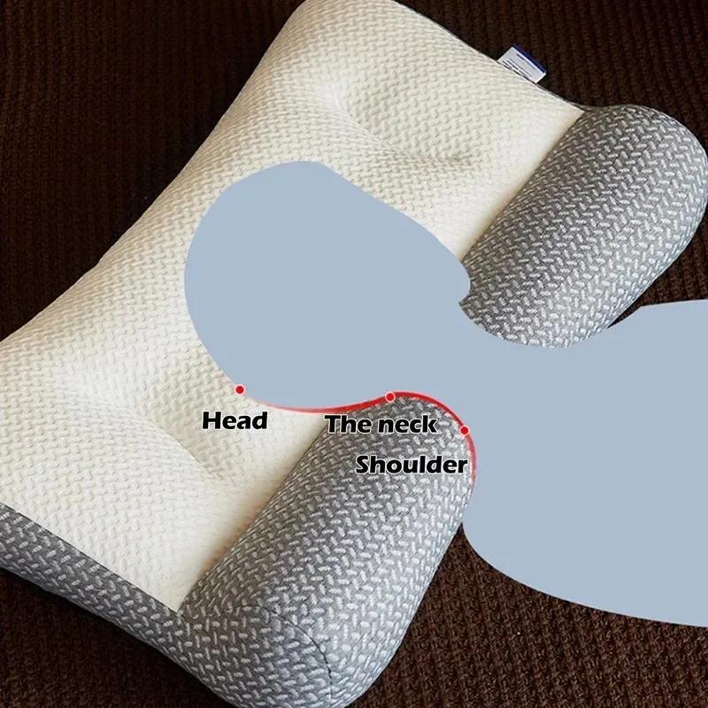 Long Pillow Neck Pillow Help Sleep Protect Neck High Elastic Soft Porosity for Hotel Home Pillow Anti-snoring Waist Support Washable Massage Cushion