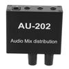 Stereo Mixer Audio Distributor 2 Input 2 Output 3.5mm Jack Plug and Play Aluminum Alloy Audio Mix Amplifier