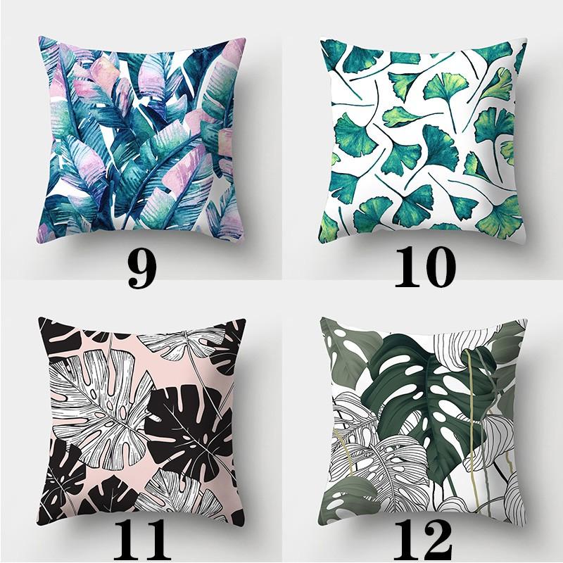 Наволочка серии с узором листьев 45 см X 45 см, квадратная наволочка для дивана, креативная наволочка с растением