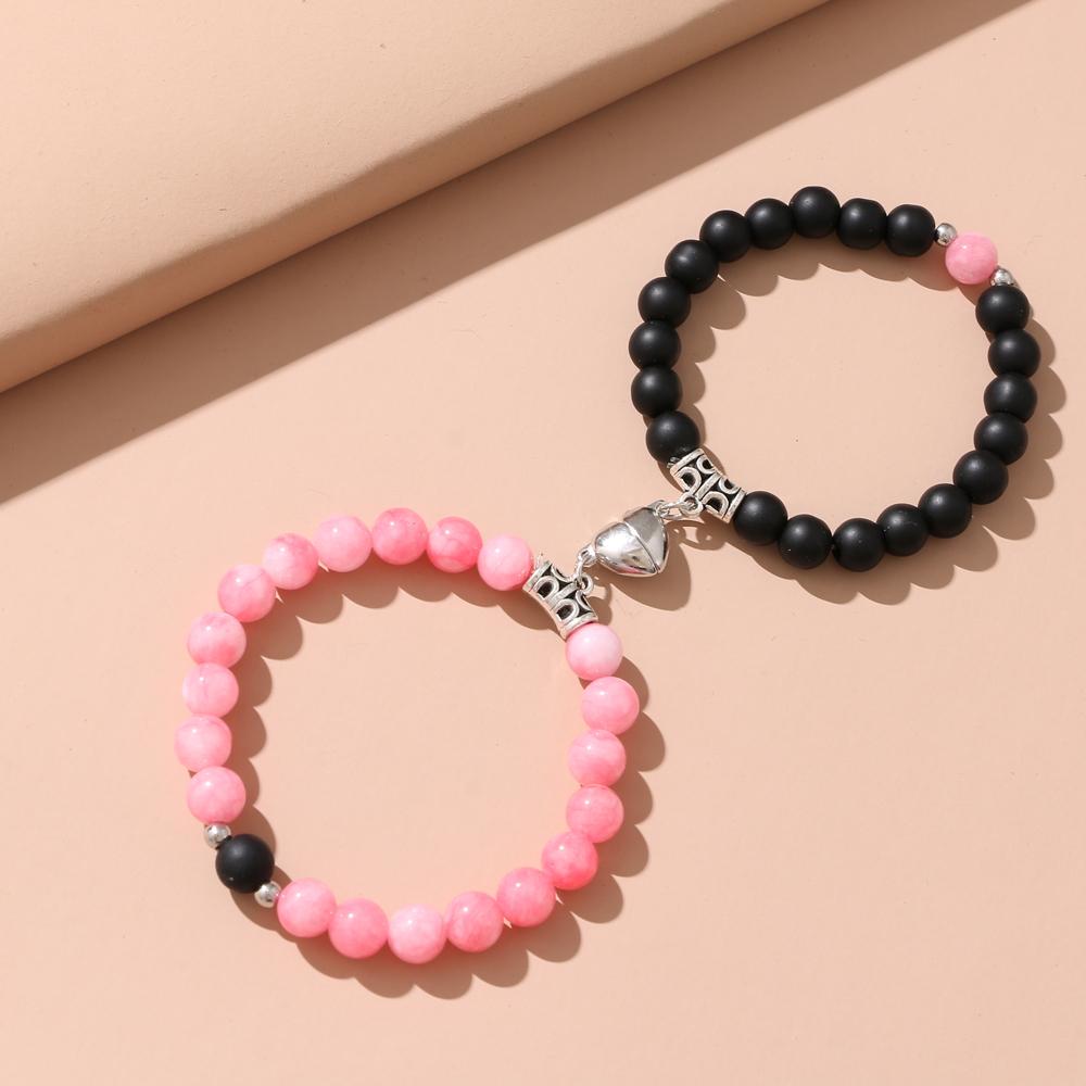 Мода 2 шт./компл. натуральный камень бусины браслет для йоги для влюбленных расстояние магнит пара браслеты ювелирные изделия дружбы