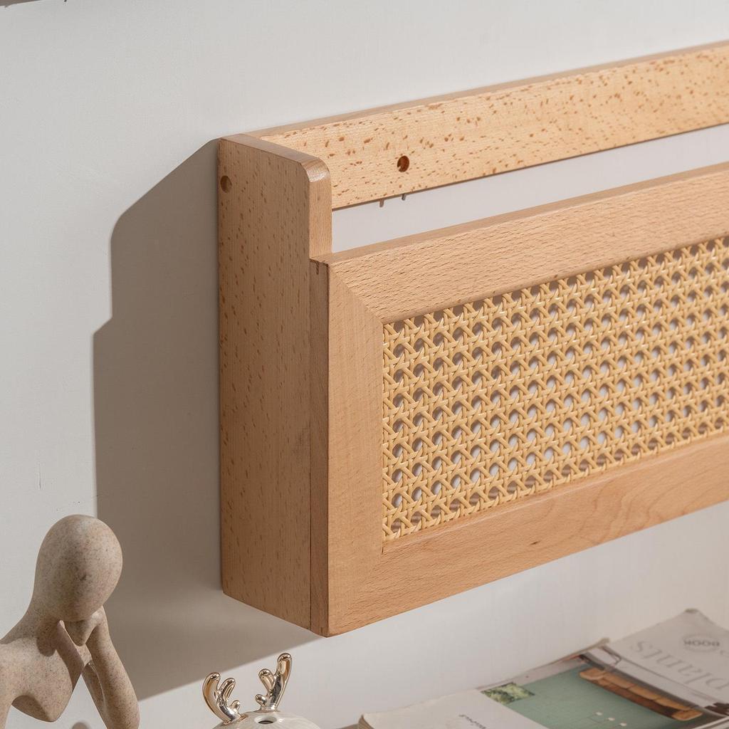 Wall-Mounted Wooden Router & Modem Storage Box: Power Strip Organizer & Socket Cover