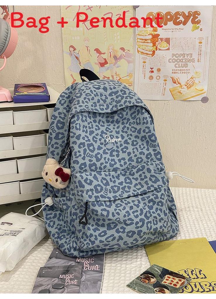 Style Leopard Print Backpack For School Girls With Canvas And Laptop Pocket