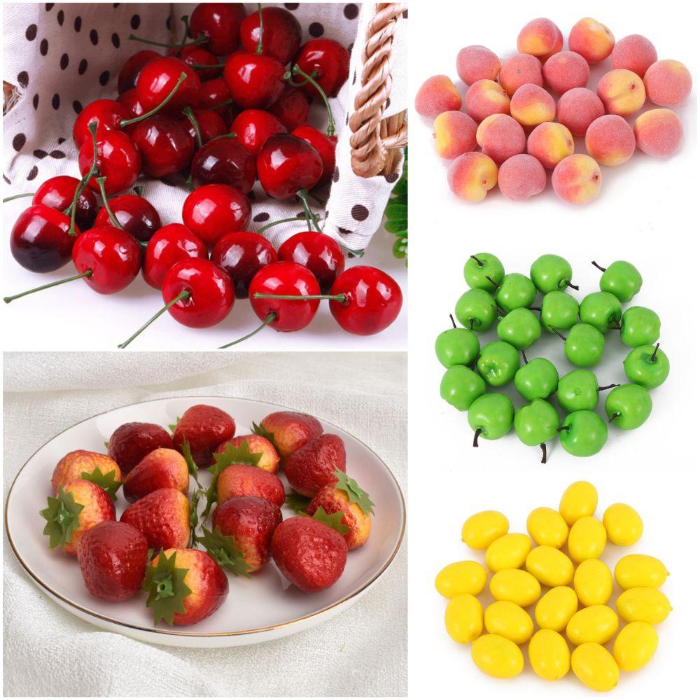 20PCS Multicolor Simulation Fruits Vegetables Fake Cherry Lemon Patoto  Party Wedding Supplies