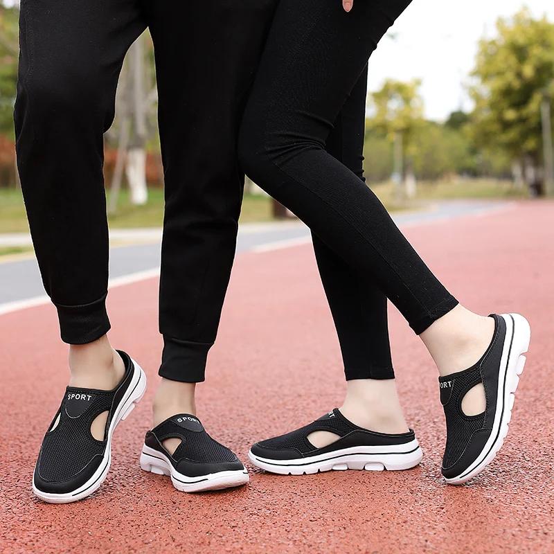 Fashion Shoes for Men and Women Light Breathable Couple Half Slippers Outdoor Casual Men Slippers for Summer Plus Size 48