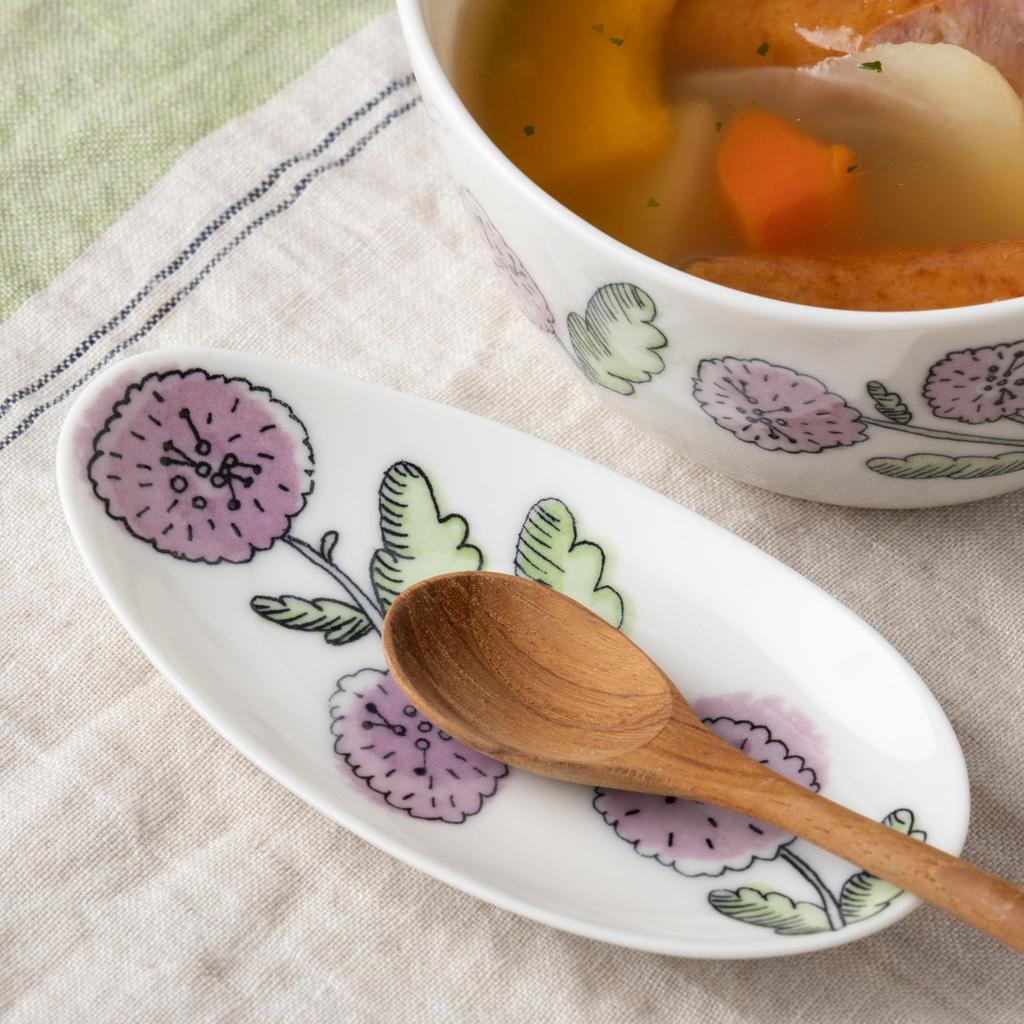 Маленькая тарелка и подставка для ложки Flower mini фиолетовая 30704