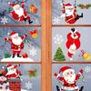 Santa Claus Elk Christmas Window Glass Stickers Merry Christmas Decor For Wall Decals New Year Party Home Static Sticker