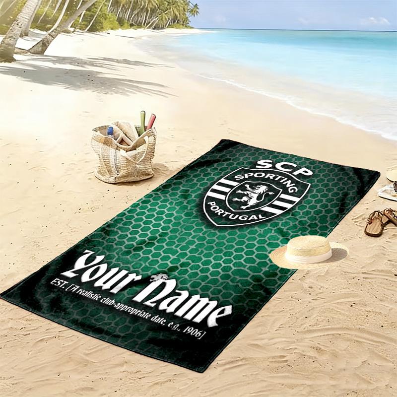 Name Custom Sporting CP Print Beach Towel, Large Soft Quick Dry Towel for Beach Camping Swimming