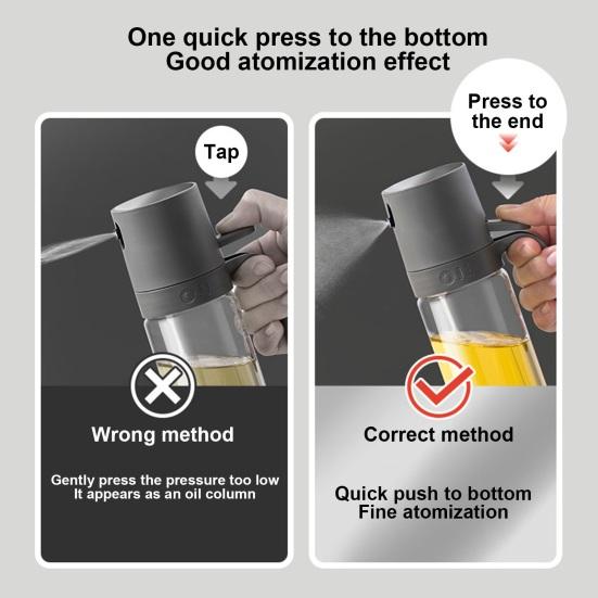 Стеклянный распылитель масла на 250 мл для приготовления пищи. Распылитель оливкового масла. Диспенсер Mister для фритюрницы. Выпечка салатов. Мелкий туман. Эргономичная ручка. Портативная кухня.